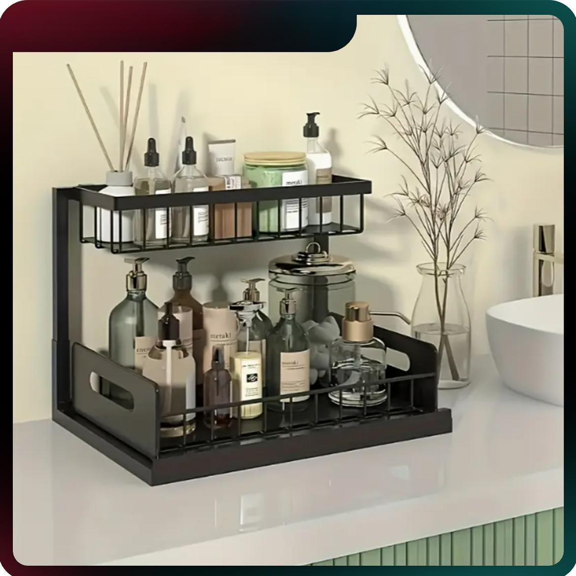 Home Bathroom Organizer - Heavy Duty Pull Out Cabinet Organizer