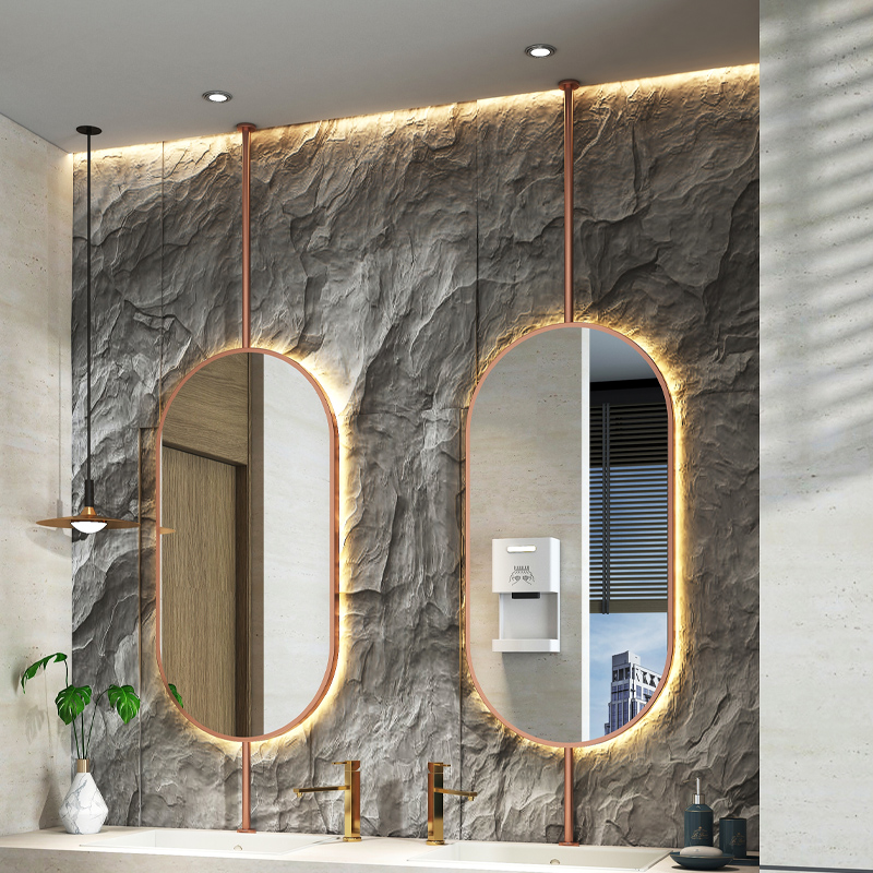 Home Bathroom Vanity - Size60x90cm Ceiling Oval Hanging Mirror Modern