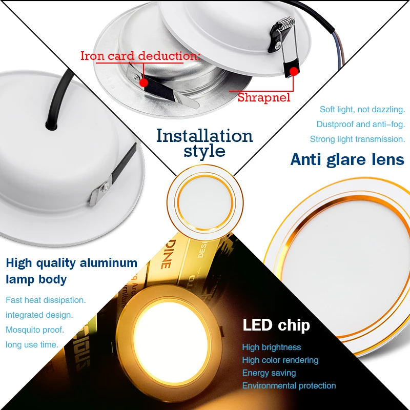 10pcs/lot Led Downlight  AC 22 - Home Of The Year Bathroom ulasan dan harga