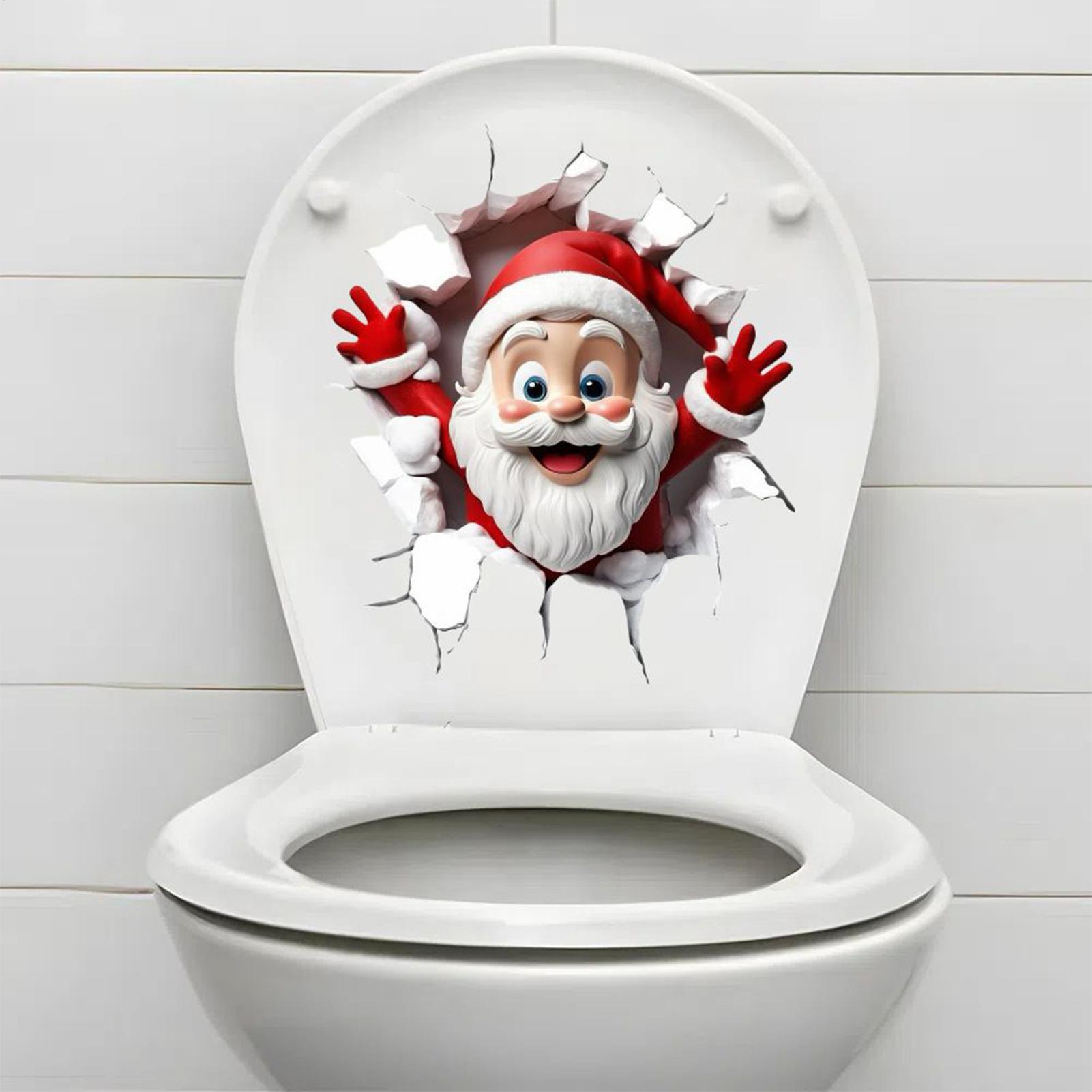 Christmas Toilet Seat Sticker  - Home Bathroom Break ulasan dan harga