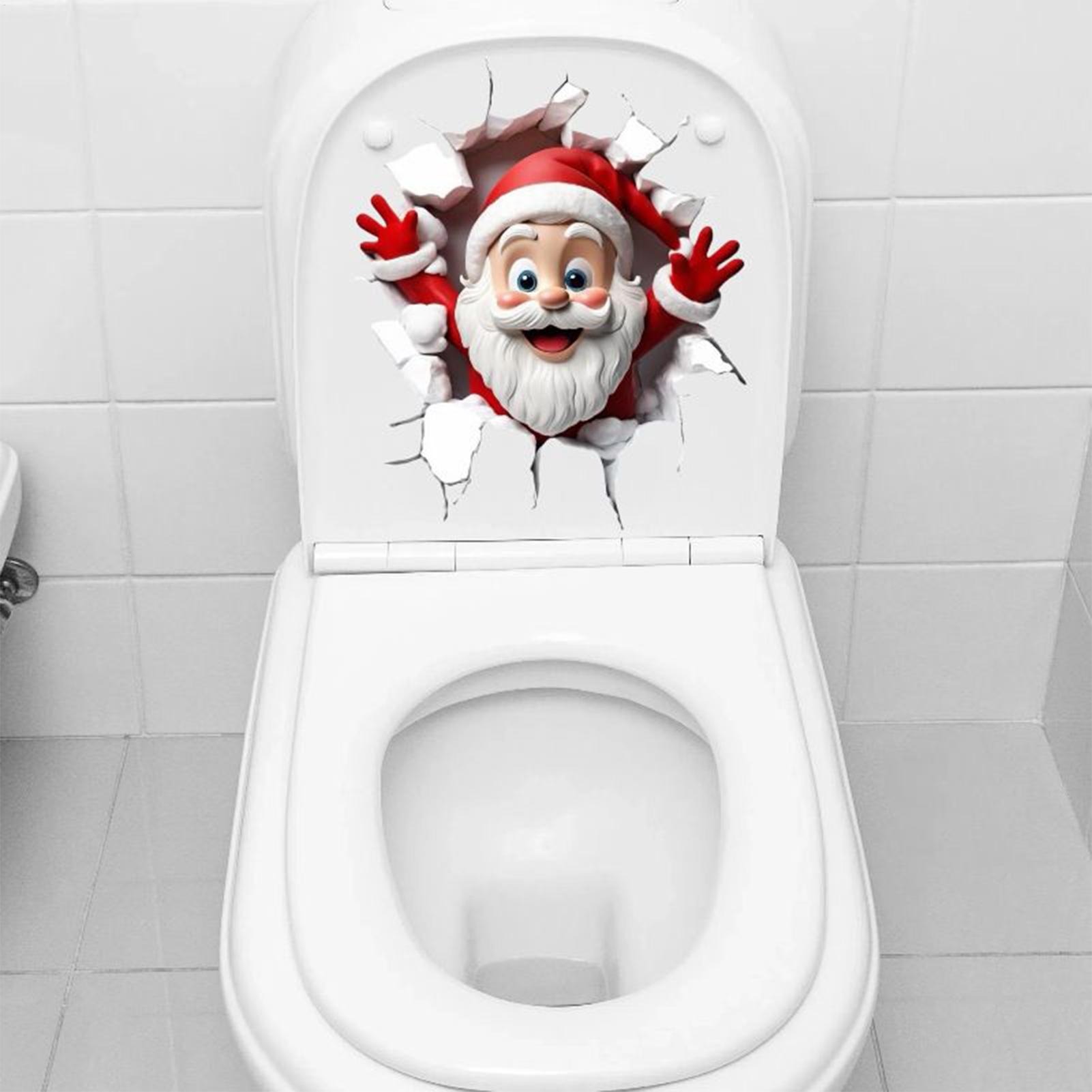 Christmas Toilet Seat Sticker  - Home Bathroom Break ulasan dan harga