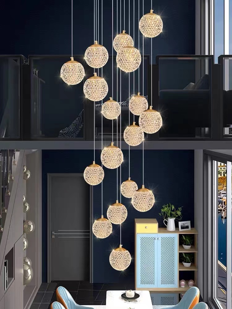 LED Staircase Long Chandelier  - Home Of The Year Bathroom ulasan dan harga