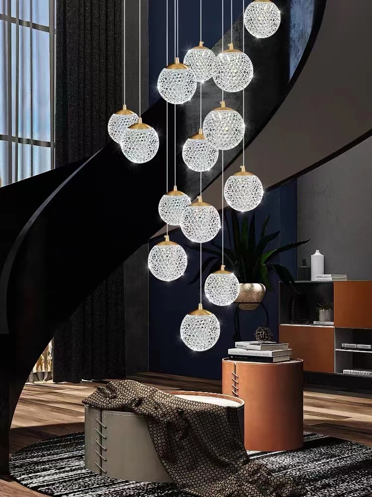LED Staircase Long Chandelier  - Home Of The Year Bathroom ulasan dan harga