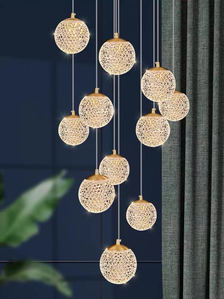 LED Staircase Long Chandelier  - Home Of The Year Bathroom ulasan dan harga