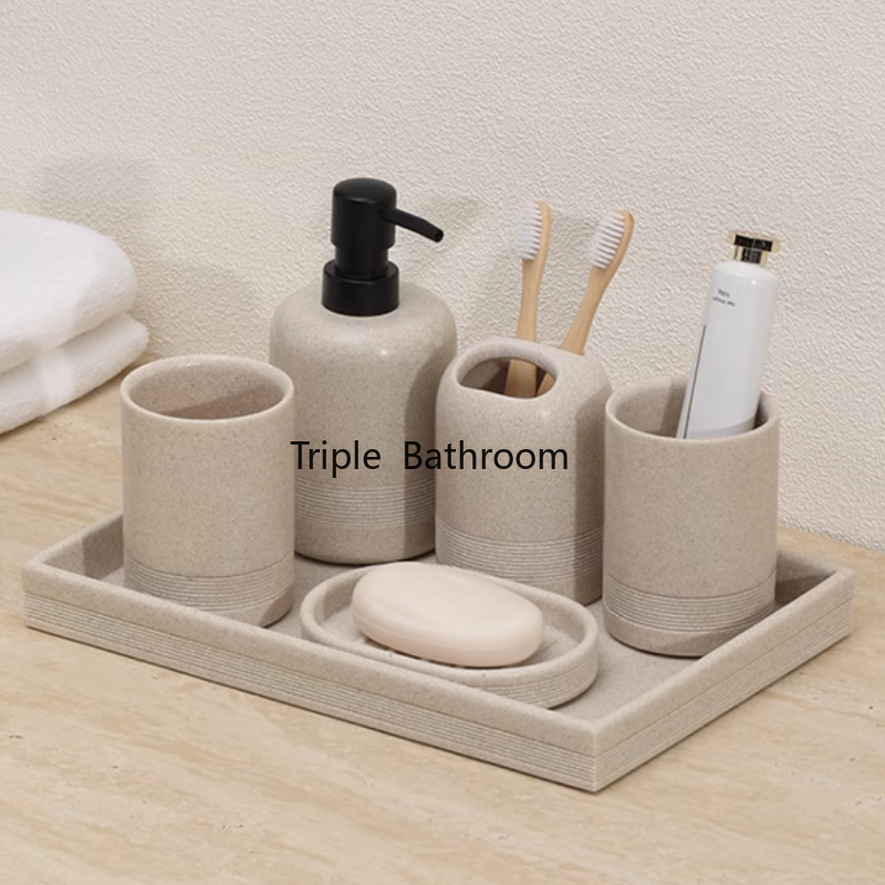 1pc Sandstone Bathroom Toiletr - Zara Home Bathroom Set ulasan dan harga