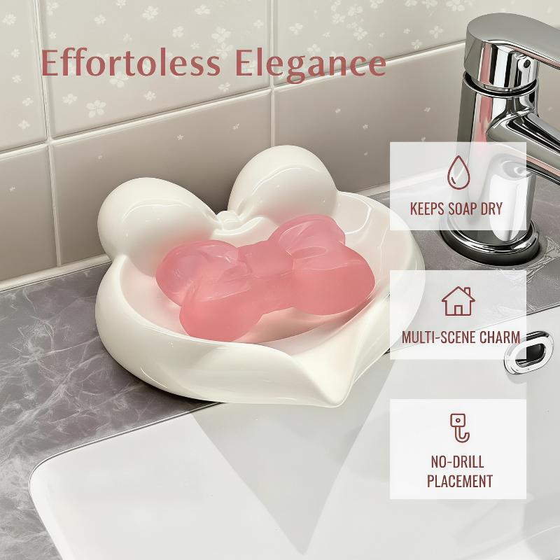 Cute Bow Heart Shaped Ceramic  - Home Bathroom Vanity ulasan dan harga