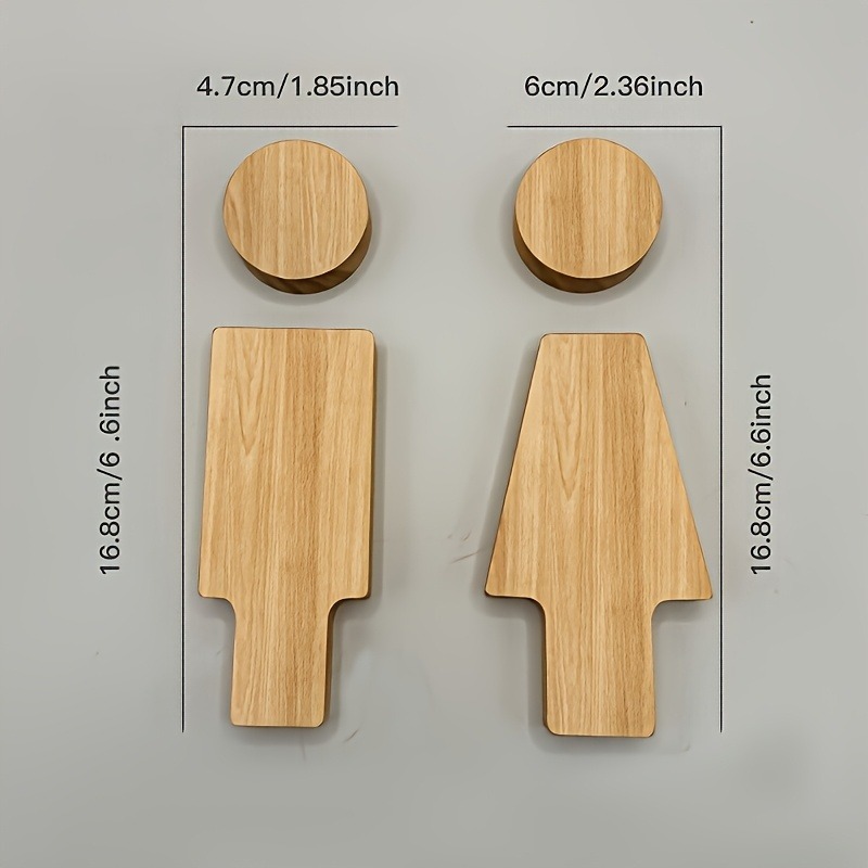 2PCS Wooden Bathroom Sign for  - Home Bathroom Accessories ulasan dan harga