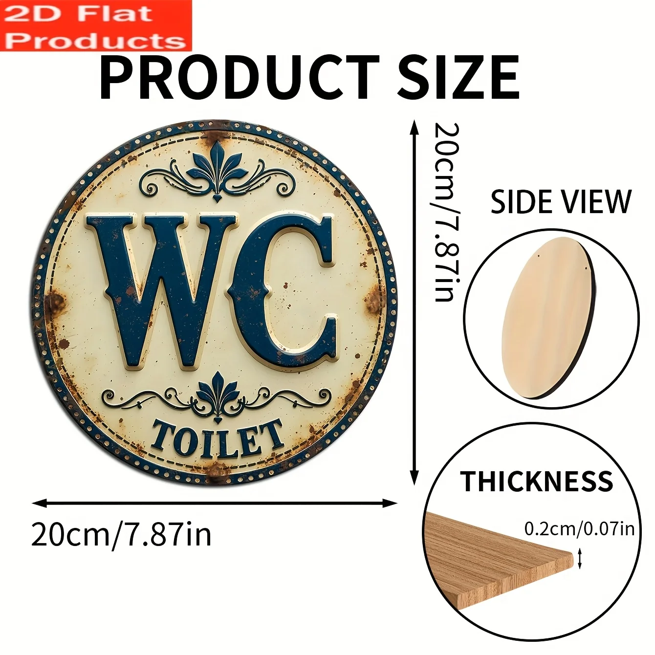 Retro wooden bathroom sign, su - Home Of The Year Bathroom ulasan dan harga