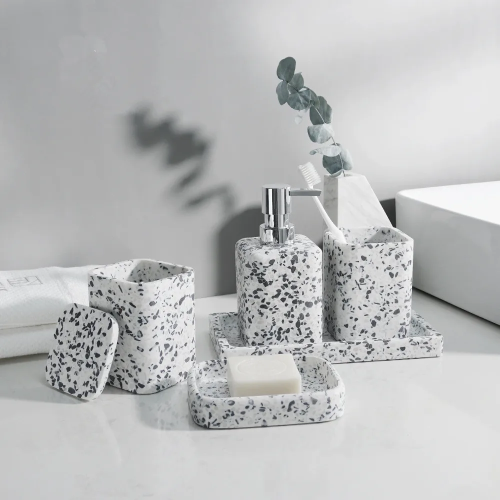 Natural Stone Soap Dispenser B - Zara Home Bathroom Set ulasan dan harga