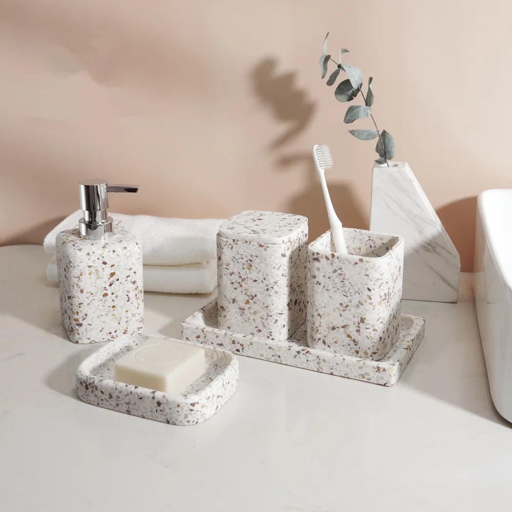 Natural Stone Soap Dispenser B - Zara Home Bathroom Set ulasan dan harga