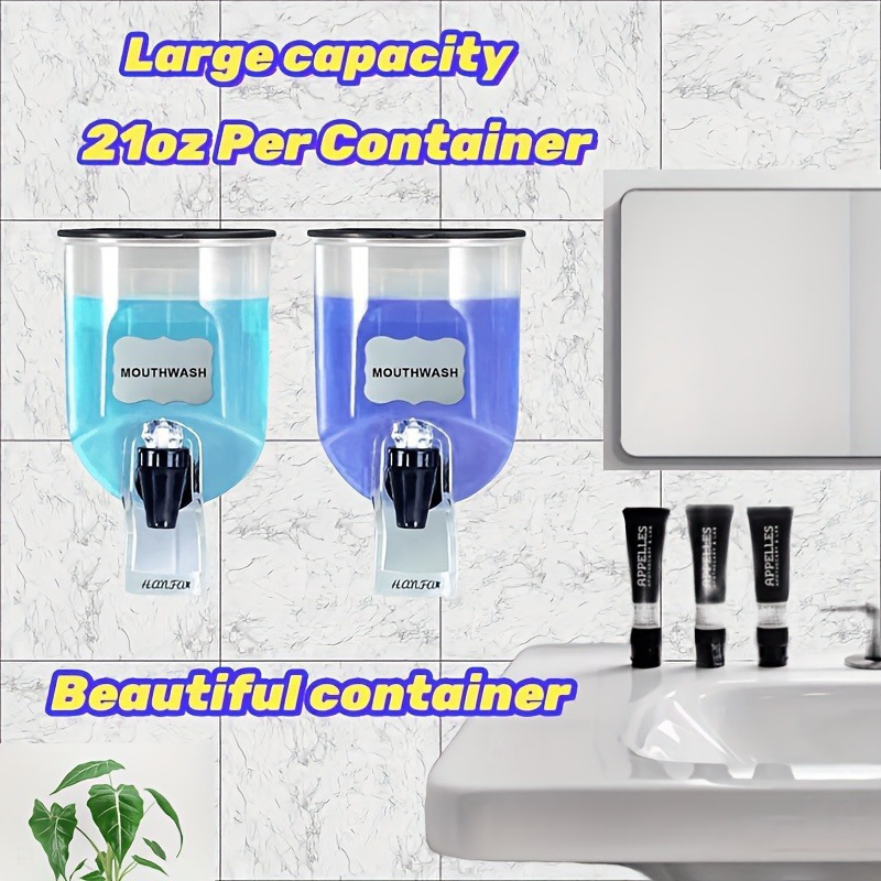 2PCS 600ml Mouthwash Dispenser - Home Bathroom Accessories ulasan dan harga