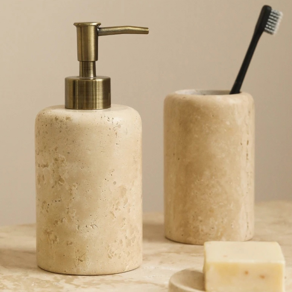 Nordic Cave Stone Bathroom Sui - Zara Home Bathroom Set ulasan dan harga