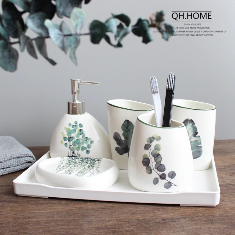 White Ceramic Bathroom Accesso - Zara Home Bathroom Set ulasan dan harga