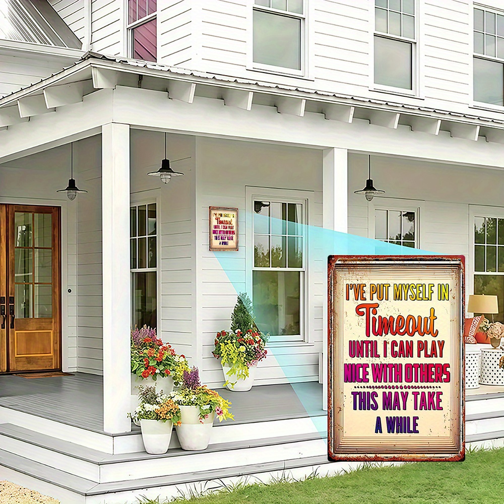 2D Metal Sign, Retro Iron Wall - Home Bathroom Break ulasan dan harga