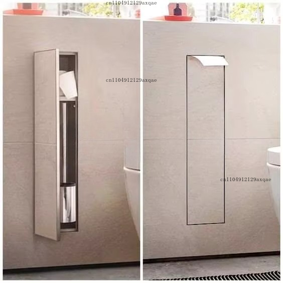 304 Stainless Steel Embedded W - Toilet Brush Holder ulasan dan harga