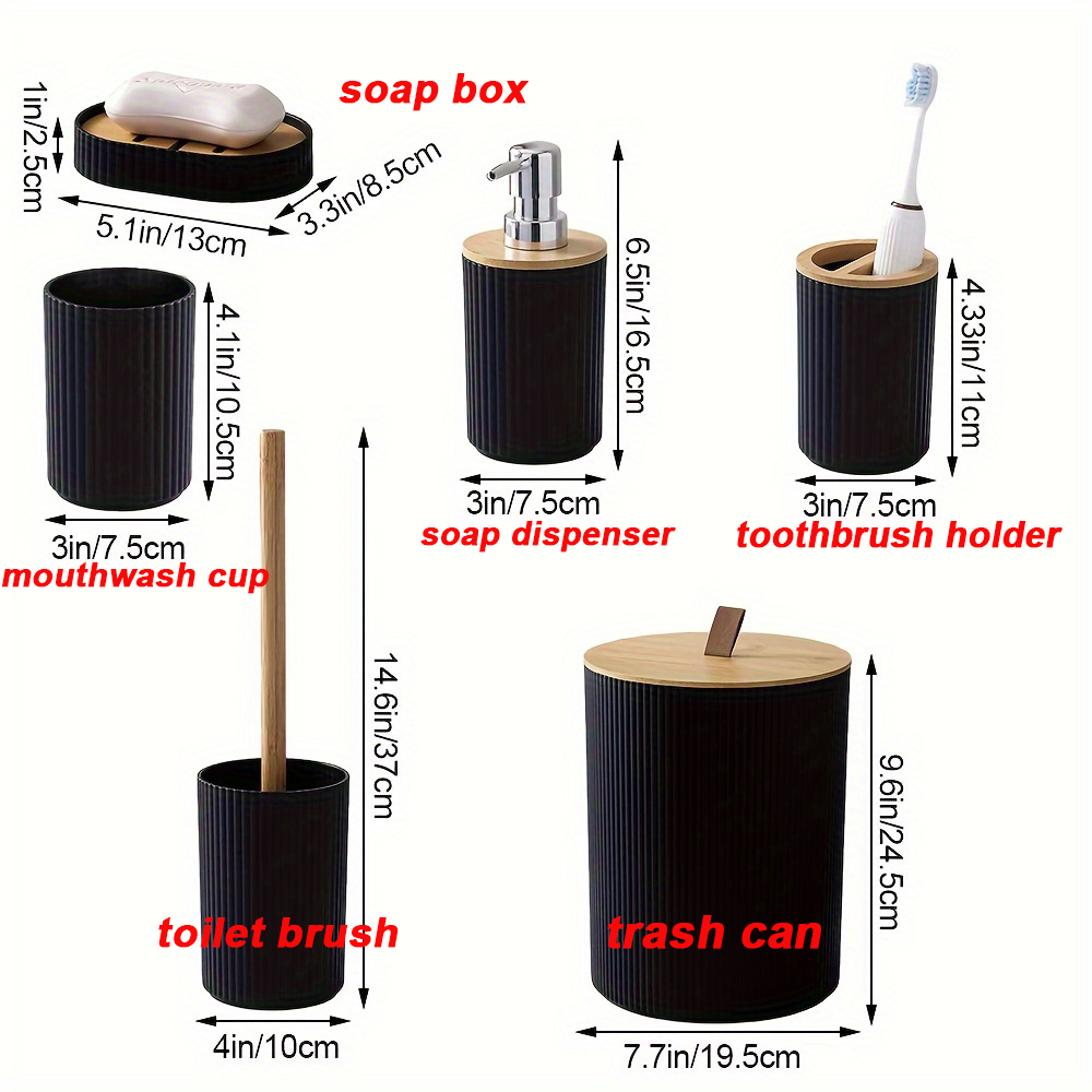 6Pcs Bathroom Accessories Soap - Zara Home Bathroom Set ulasan dan harga