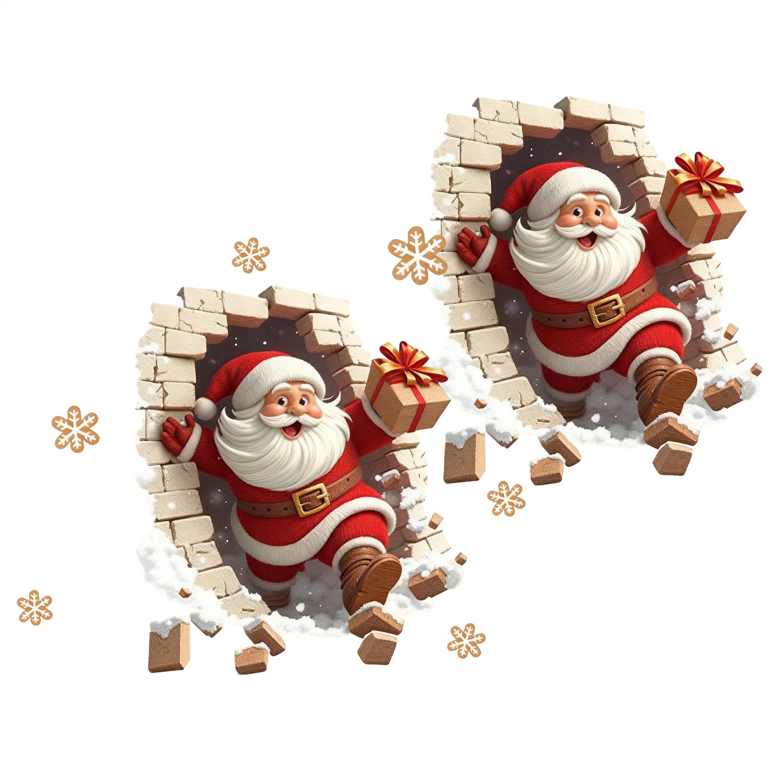 Wall Stickers Christmas Santa  - Home Bathroom Break ulasan dan harga