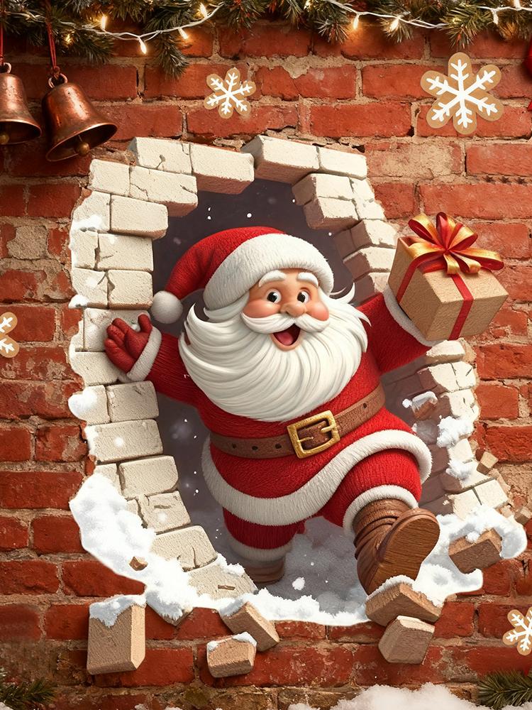 Wall Stickers Christmas Santa  - Home Bathroom Break ulasan dan harga