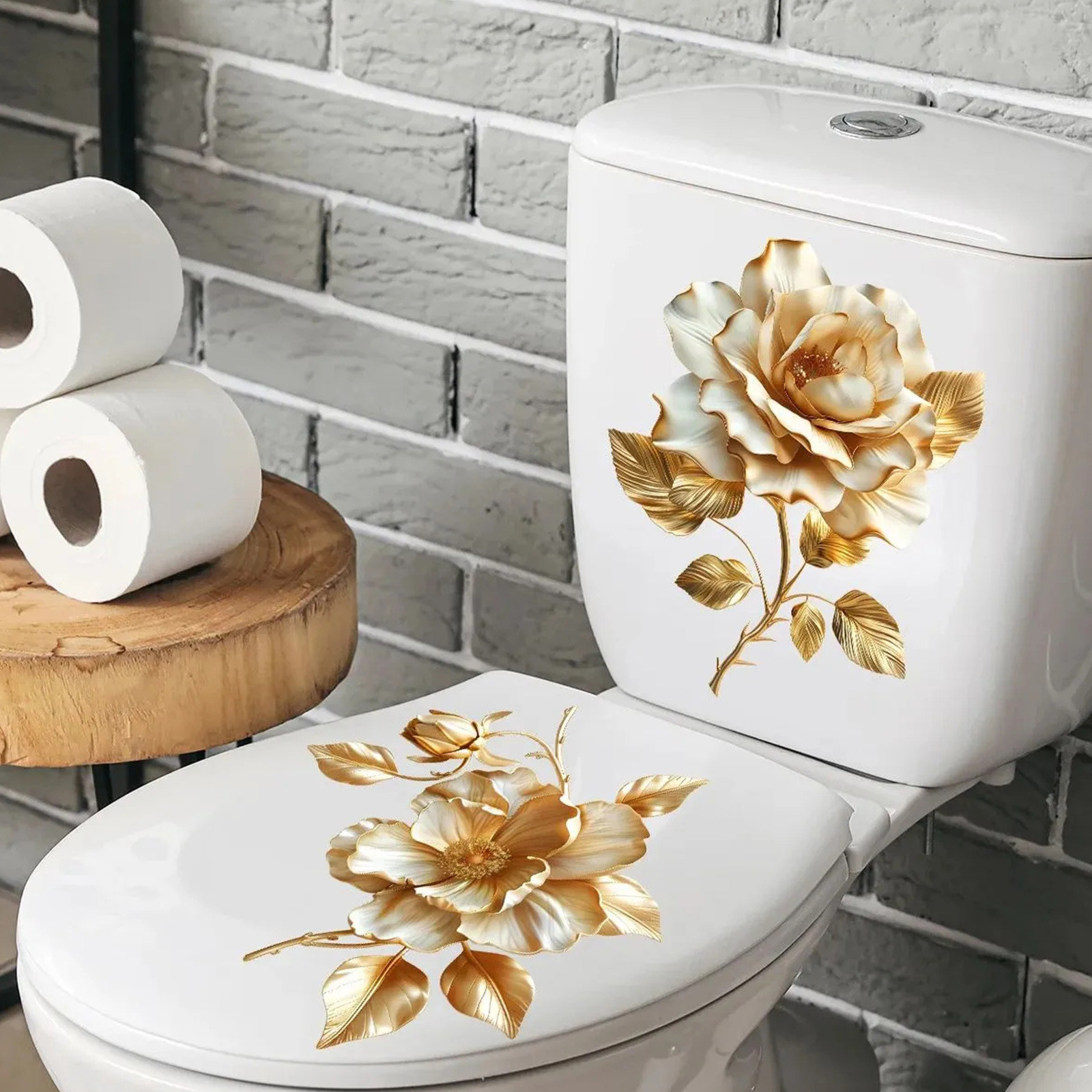 2pcs Floral Toilet Stickers To - Home Of The Year Bathroom ulasan dan harga