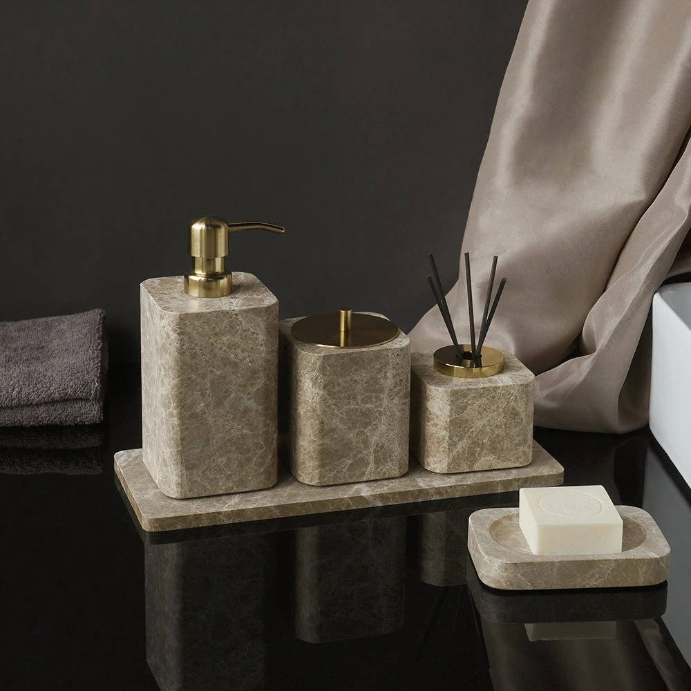 Emperador Light Natural Marble - Zara Home Bathroom Set ulasan dan harga
