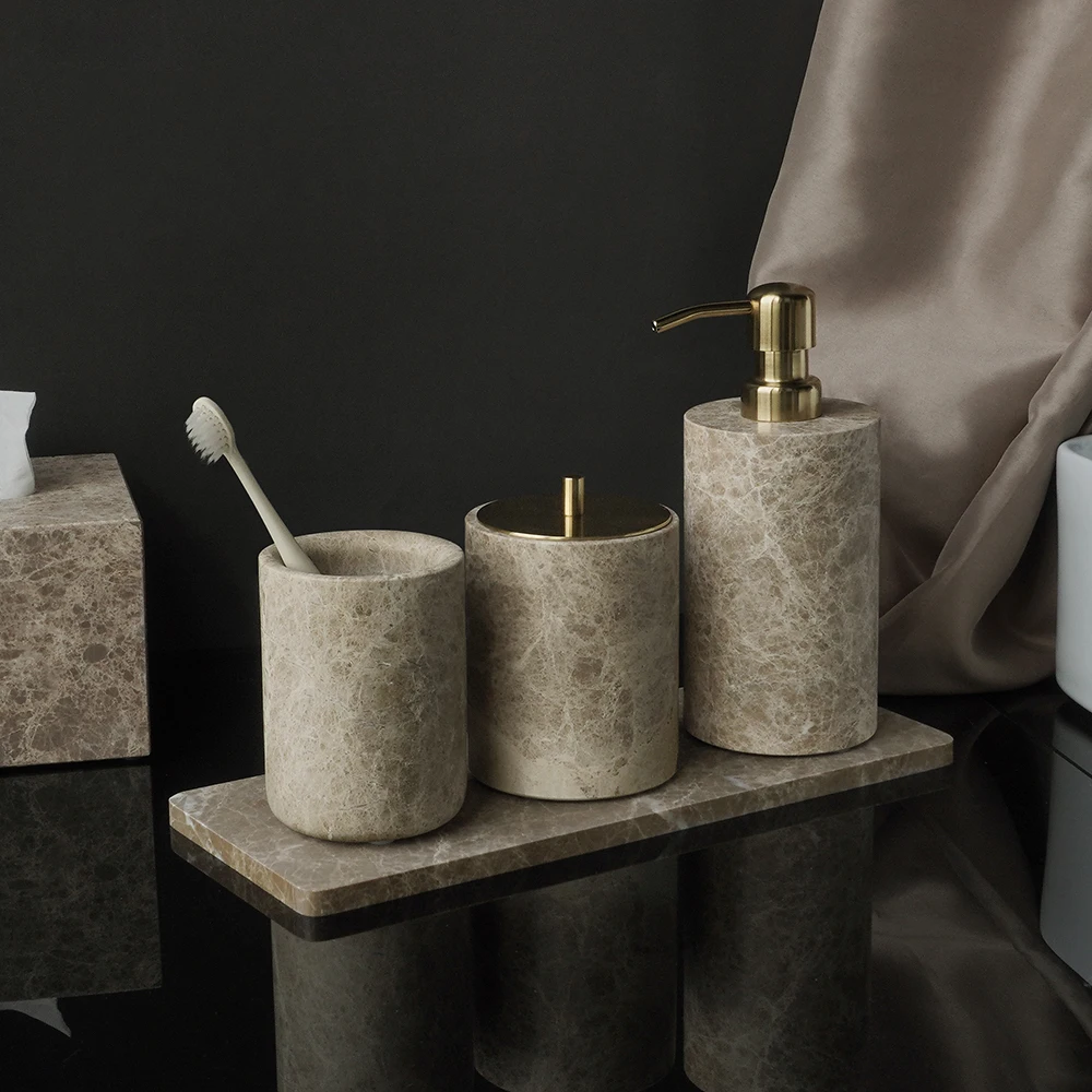 Emperador Light Natural Marble - Zara Home Bathroom Set ulasan dan harga