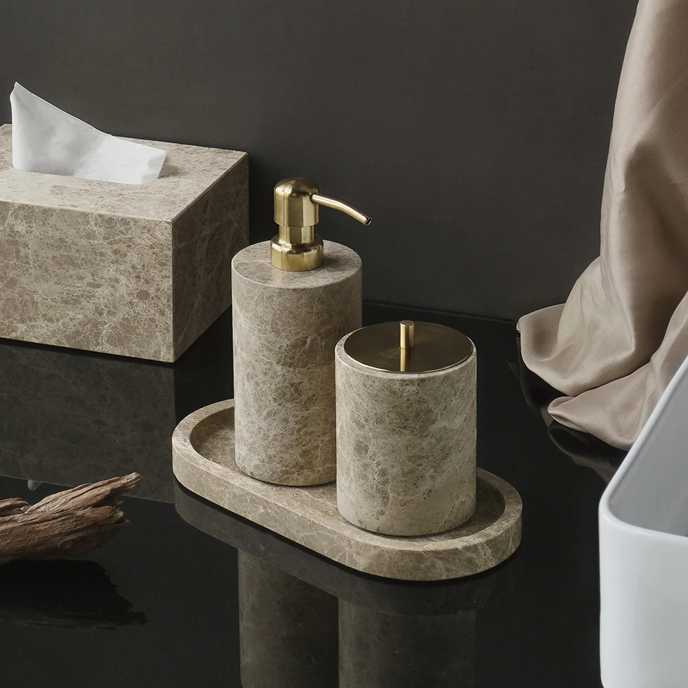 Emperador Light Natural Marble - Zara Home Bathroom Set ulasan dan harga