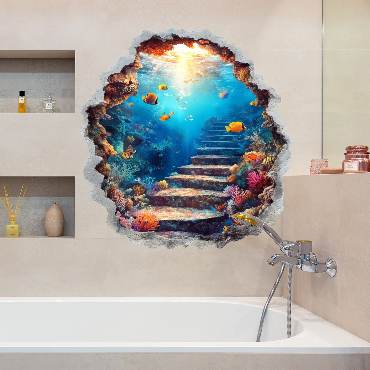 3D Underwater World Dolphin Br - Home Bathroom Break ulasan dan harga