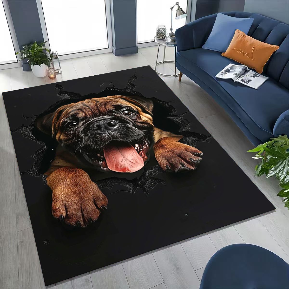 3D Illusion Breaking Wall Dog  - Home Bathroom Break ulasan dan harga